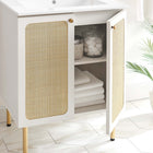 Modway Chaucer 24" Bathroom Vanity - White-Rattan Weave Doors