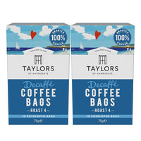 Taylors of Harrogate Decaffee Coffee Bags - 75 g - 2 Pack-Includes 2 boxes of Taylors Decaffeinated Coffee Bags (75 g per box)