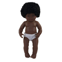 Miniland Anatomically Correct 15" Baby Doll - African-American Girl-Articulated body