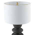 Hudson&Canal Cassian 25" Tall Table Lamp with Fabric Shade - Matte Black/Brass/White-Rated for one 60W incandescent bulb - 9W LED bulb, 13W fluorescent (CFL) bulb, or 9W self-ballasted LED bulb, E26-base bulb, Bulb not included