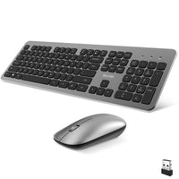 Delton K100 Wireless Slim Keyboard and Mouse Set - Silver-This 2.4Ghz wireless keyboard and mouse combo offers quite operation and can go anywhere you need