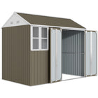 Outsunny Metal Garden Storage Shed with Lockable Door - 8.5' x 5.5' - Grey-48 ft² (4.5 ㎡) interior size offers an excellent amount of storage 