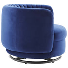 Modway Embrace Tufted Performance Velvet Swivel Chair - Black Navy-Durable Stain-Resistant Fabric