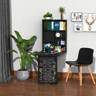 HOMCOM 23.5" Wall Mounted Table Fold Out Convertible Desk - Black-Provides a handy working surface and access to storage compartments when open