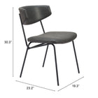 Zuo Charon Dining Chair - Vintage Black - Set of 2-6