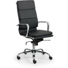 Plata Import Paco Office Chair PU Leather High Back Foam Metal Frame - Black-PU Leather Seat in Black