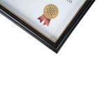 St. James Document/Certificate Frame - For 8.5" x 11" Letter Size Documents - Black with Gold Trim-Clear glass front protects documents while ensuring visibility