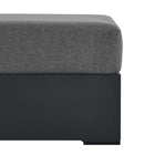 Modway Tahoe Outdoor Patio Powder-Coated Aluminum Ottoman - Grey/Charcoal-7