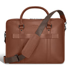 Champs Onyx Leather Briefcase - Brown-Inner keychain