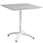 Modway Maine 28" Outdoor Patio Dining Table - White Light Grey-Modern Outdoor Side Table