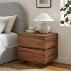 Modway Koval Floating Pedestal 2-Drawer Nightstand - Walnut-Cylindrical Pedestal Base