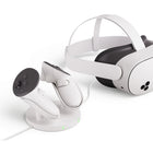 Meta Quest Compact Charging Dock for Meta Quest 3 and 3S - White-2 x Li-Ion Controller Batteries Included