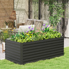 Outsunny Galvanized Raised Garden Bed - 63" L x 31.5" W x 24" H - Dark Grey-Suitable for cultivating herbs, flowers, and vegetables 