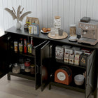 HOMCOM 60" L Farmhouse Kitchen Storage Cabinet - Black-Assembly is required