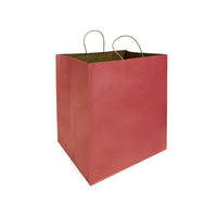 Reliabag Paper Bags - Twist Handles - 14" W x 10" D x 15.75" H - Burgundy -150 Pack-Made by the premium burgundy kraft paper with the re-enforced flat bottom