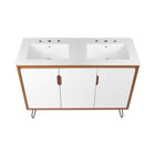 Modway Energize 48" Double Sink Bathroom Vanity - Cherry/White-Fixtures Not Included