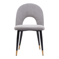 Zuo Menlo Dining Chair - Grey - Set of 2-Soft and smooth velvet fabric