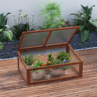 Outsunny 39" x 26" x 16" Wooden Cold Frame with Openable and Tilted Top Cover - Brown- Top vent for fresh air
 