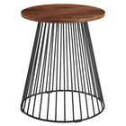Modway Valeo Round Wood and Metal Side Table - Walnut-Round End Table