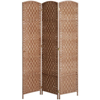 HOMCOM 3 Panels Freestanding Room Divider for Home Office - Natural-Great for creating a personal space or dividing up large rooms
