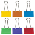 JAM Paper Colourful Binder Clips Assortment - Large - 1 1/2" (41 mm) - Rainbow Assortment - 72 Pack-Quantity: 72 Clips per Pack (12 Clips per Colour) | Durable and Reusable
