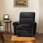 HOMCOM Upholstered Power Recliner with USB Charging Ports - Black-Gentle rocking motion adds soothing relaxation for daily use