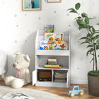 Qaba Toy Storage Organizer, Kids Bookshelf for Bedroom, Nursery - White-Modern design that complements nursery, bedroom, or playroom decor
