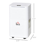 HOMCOM 1500 sq.Ft Portable Quiet Dehumidifier with 3 Modes - White-Quiet design, only 38dB operation noise
