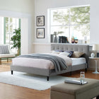 Modway Linnea Full Bed - Light Grey-Slatted Poplar Wood Support System