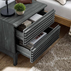 Modway Render Two-Drawer Nightstand - Charcoal-Full-Extension Glide Drawers