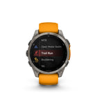 Garmin fēnix 8 - AMOLED Outdoor Recreation/Adventure Watches - 47 mm - Sapphire, Titanium with Spark Orange/Graphite Silicone Band-Power up your body’s performance, endurance and resistance to injury with targeted strength training plans, real-time stamina tracking, sport-specific workouts and a full range of built-in sports apps