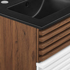 Modway Render 18" Wall-Mount Bathroom Vanity - White/Walnut/Black-Fixtures Not Included