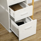 HOMCOM 47.2" Computer Desk with Keyboard Tray and Storage Drawers - White-Assembly Required