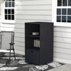 Outsunny Outdoor Storage Cabinet with Shelf Drawer - Dark Brown-Two upper storage shelves are for storing clean towels, water bottles, robes, and more