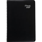 Mead 2027 Contempo Weekly/Monthly Appointment Book - 10-7/8" H x 8-1/4" W - Black - Bilingual-12 months tabbed: January 2027 - December 2027