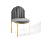Modway Isla Performance Velvet Dining Side Chair - Gold/Grey - 2 Pack-Performance Velvet Polyester Upholstery