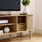 Modway Contour 63" Wood TV Stand - Oak-Adjustable Shelf