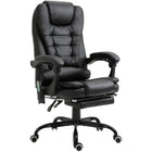 Vinsetto 7-Point Vibration Massage Office Chair with Swivel Wheels - Black-Enjoy the relaxation of 7 vibration massage points strategically placed to soothe your body