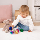 TickiT Sensory Reflective Color Mystery Balls - Set of 6-They can also explore sounds and movement among a variety of spheres with different contents and colors.