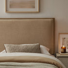 Modway Camille Upholstered Linen Blend Twin Size Headboard - Almond-French Seam Detailing