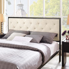 Modway Mia Fabric Queen Bed - Brown Beige-Powder-coated steel frame