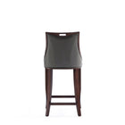 Manhattan Comfort Emperor 19" Traditional Faux Leather Upholstered Bar Stool - Pebble Grey - 3 Pack-22.5" L x 20" W x 41" H