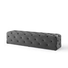 Modway Amour 72" Tufted Button Entryway Performance Velvet Bench - Grey-Dense Foam Padding