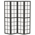 HOMCOM 4 Panel Freestanding Room Divider for Bedroom - Black-Adds instant privacy in bedrooms, offices, or any room 
