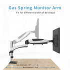 ShoppingAll Adjustable Single Gas Spring Monitor Desk Mount - White-5