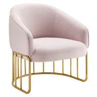 Modway Legacy Performance Velvet Armchair - Pink-Retro Modern Armchair