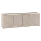 Hudson&Canal Renad TV Stand for TV's up to 78" - Alder White-Features four doors with enclosed cabinets and 4 shelves for ample storage
