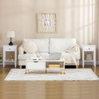 HOMCOM Side Table- White - Set of 2-Works well as a nightstand, bedside table, or display stand for small rooms