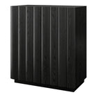 Hudson&Canal Molly Rectangular Fluted Accent Cabinet - 28" W - Black Grain-Top weight capacity is 45 lbs, middle shelf can support 25 lbs, while lower shelf hold 35 lbs