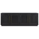 Hudson&Canal Tillman TV Stand for TV's up to 75" - Black Grain-A transitional design accommodates TVs up to 75" for your entertaining space